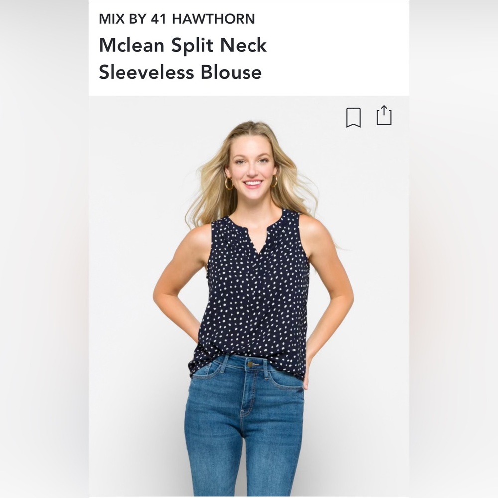 Mix by 41 Hawthorn navy polka dot blouse